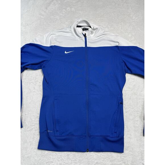 Nike Futbol Dri-Fit Track Jacket Royal Blue White Zip Front Men’s Medium - Picture 1 of 10